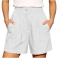 thumbnail image 3 of HOMBOM Womens Khaki Shorts with Pockets Relaxed Fit Beach High Waisted Elastic Waist Breathable Shorts for Ladies Drawstring, 3 of 7