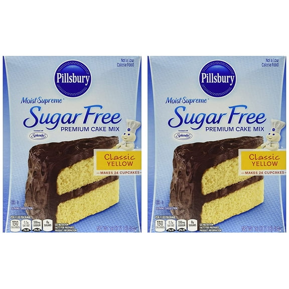Pillsbury Moist Supreme Sugar Free Classic Yellow Premium Cake Mix (Pack of 2)
