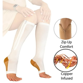 Copper Open Toe Compression Socks