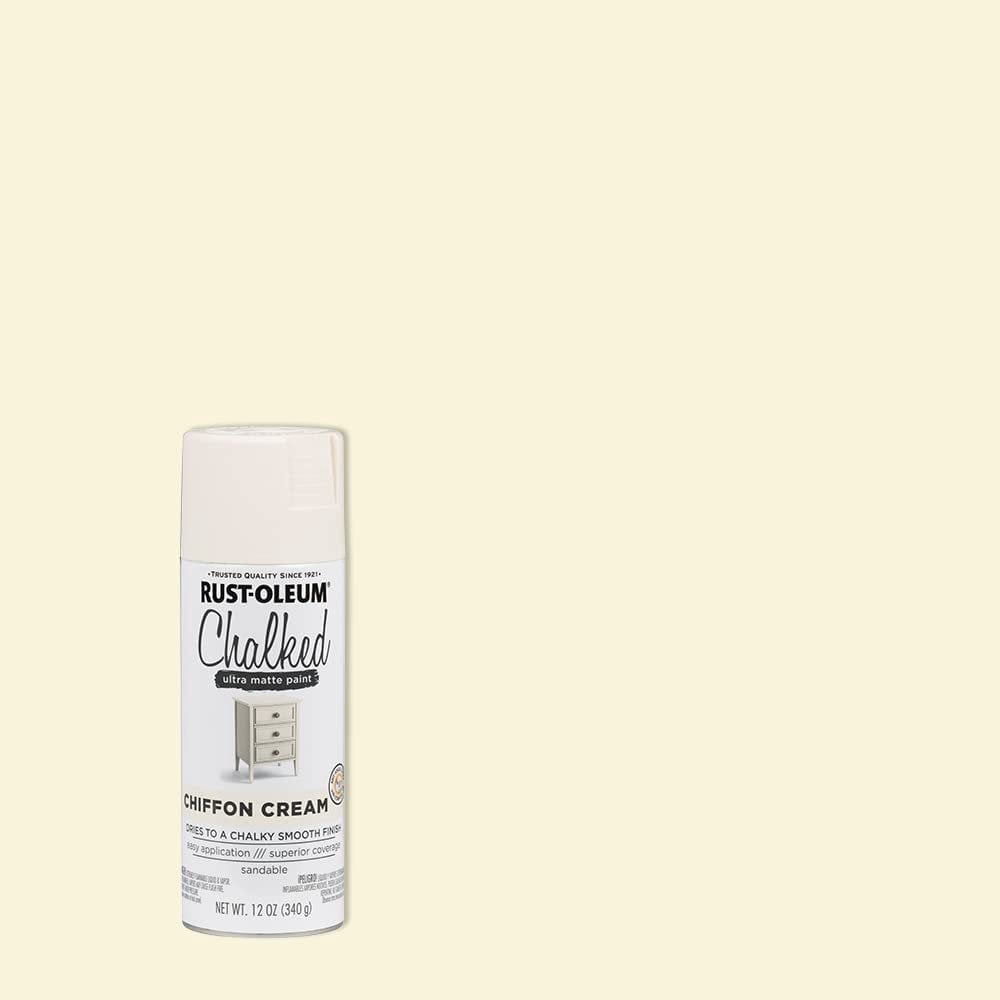 Rust-Oleum 302596-6PK Chalked Ultra Matte Spray Paint, 12 Ounce Pack of 6, Chiffon Cream