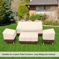 thumbnail image 6 of Patio Furniture Covers 4 Piece Set Outdoor Furniture Covers Waterproof, Heavy Duty 600D Patio Furniture Set Cover for Chairs, Couch, Table Coffee, Beige, 6 of 13