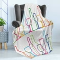thumbnail image 4 of Wine Soft Flannel Fleece Throw Blanket, Colorful Outline Bottles and Glasses Bar Party Drink Cocktails Modern Fun Pattern, Cozy Plush for Indoor and Outdoor Use, 50" x 70", Multicolor, by Ambesonne, 4 of 5