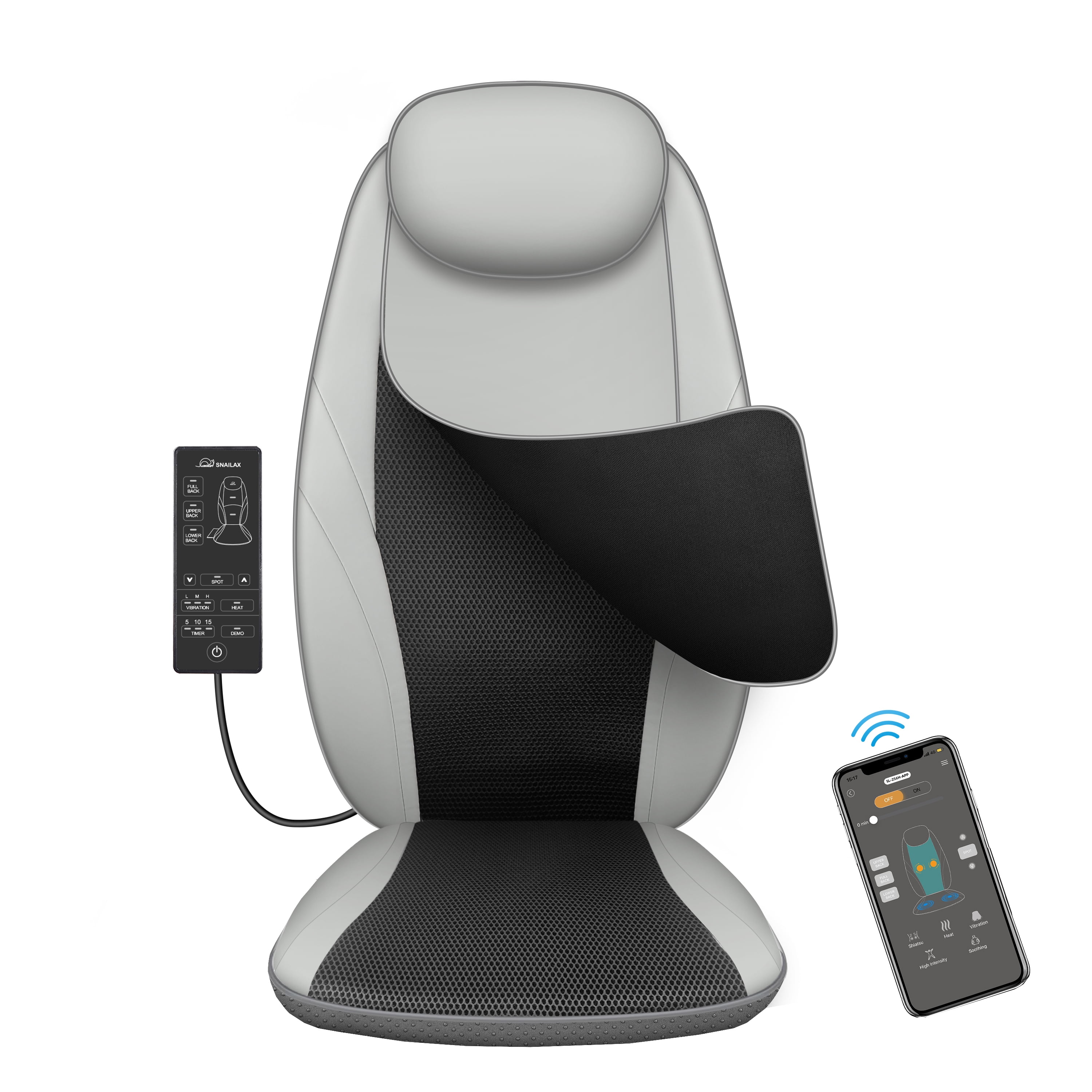 Snailax Back Massager with Heat - Massage Chair Pad Deep Kneading Full Back Massager Massage Seat Cushion for Home Office Use