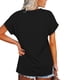 thumbnail image 4 of Guardurnaity Camiseta de mujer con cuello en V, manga corta, color sólido, cuello en V, blusa dividida corta Prendas para la parte del cuerpo Negro L Guardurnaity AP003161-03, 4 of 6