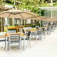 thumbnail image 2 of Costway 10' Hanging Solar LED Umbrella Patio Sun Shade Offset Market W/Base Beige, 2 of 9