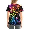 thumbnail image 5 of Valentine Day Scrubs for Women V Neck Short Sleeve Cute Scrubs Love Heart Print Quick Dry Medical Workwear with Pockets Multicolor 3XL, 5 of 5
