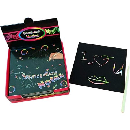 Scratch Note Patterns 100 Sheets Scratch Art Rainbow Magic Notes Paper 4 Kinds of Patterns as ...