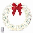 thumbnail image 3 of 23.6in Christmas Lighted Wreath, 84 Warm White LEDs, Iridescent Finish, Collapsible for Indoor/Outdoor Use, 3 of 12