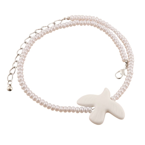 White Peace Doves Necklace Unique Student Jewelry Long Sweater Chain for Women Seeking Unique and Meaningful Jewelry