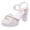 1White, variant on Womens Platform Heels High Block Heeled Sandals Peep Toe Chunky Lug Sole Glitter Rhinestone Strappy Elegant Pumps Shoes for Evening Party Dressy Silver Size 6