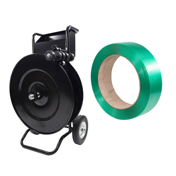 Banding Packaging Strapping Kit Strapping Dispenser Polypropylene Coils 5800' x 1/2" x 0.025" - Steel Strapping Dispenser Cart Packaging - Tray for Tools