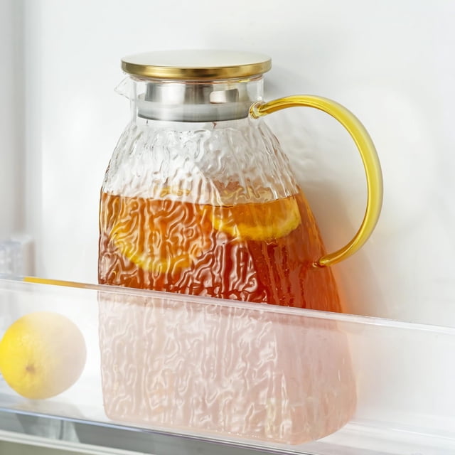 Jarra de agua Baffect Glass de 1,8 L con tapa y asa para nevera