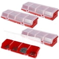 thumbnail image 1 of 4 Pcs Parts Storage Box Plastic Screw Organizer 4 Compartment Small Tool Container Bin Lid Lock Divided Hardware (a ), 1 of 9