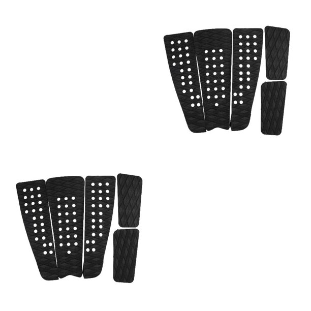 Wosthever 5 uds almohadilla de surf EVA tabla de surf agarre de cubierta de tracción hueco resistente a la corrosión almohadillas adhesivas Negro 2Conjunto