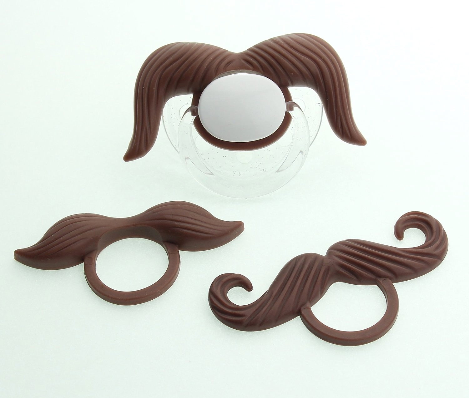 Mustache Pacifier with 3 Interchangeable Mustaches