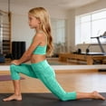 thumbnail image 4 of Bixock Girls Leggings High Waist Yoga Pants with Pockets Kids Soild Color Soft Casual Capri Pant Workout Activewear Girls Clothings Size 8-9Years, 4 of 6