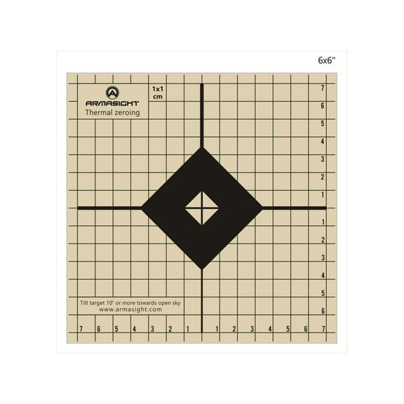 Armasight Thermal Zeroing Target, 6x6in, Beige/Black, Pack of 10