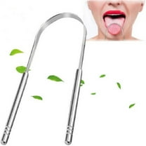 Stainless Steel Tongue Scraper,1 Pc Easy to Use Tongue Cleaner,Fights Bad Breath Tongue Cleaner,Tongue Scraper for Adults,Mouth Care for Fresh Breath (Silver)