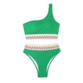 thumbnail image 2 of UPPADA Womens High Waisted Bikini Sets Flexible Comfy Swimsuits Halter Tie Back Bathing Suit Two Piece Swim Suits 2025 Color Block Bathing Suits Bikini and Bottom Green,M, 2 of 5