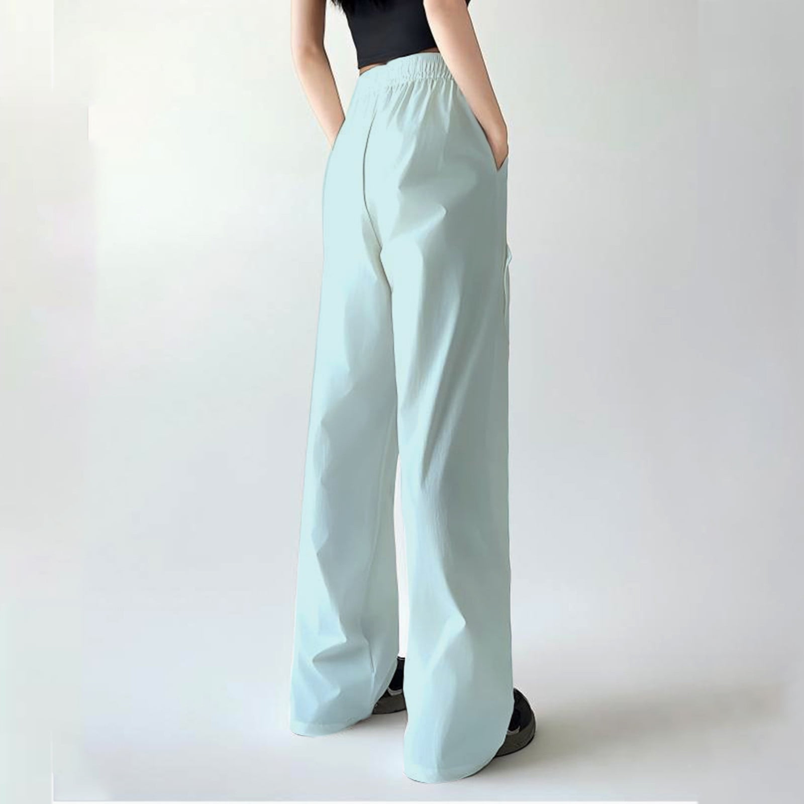 Gamivast Tall Sweatpants for Women Drying Elastic High Waist Pants with Pockets Pleated Straight Leg Trousers Athletic Drawstring Solid Activewear Sweatpants