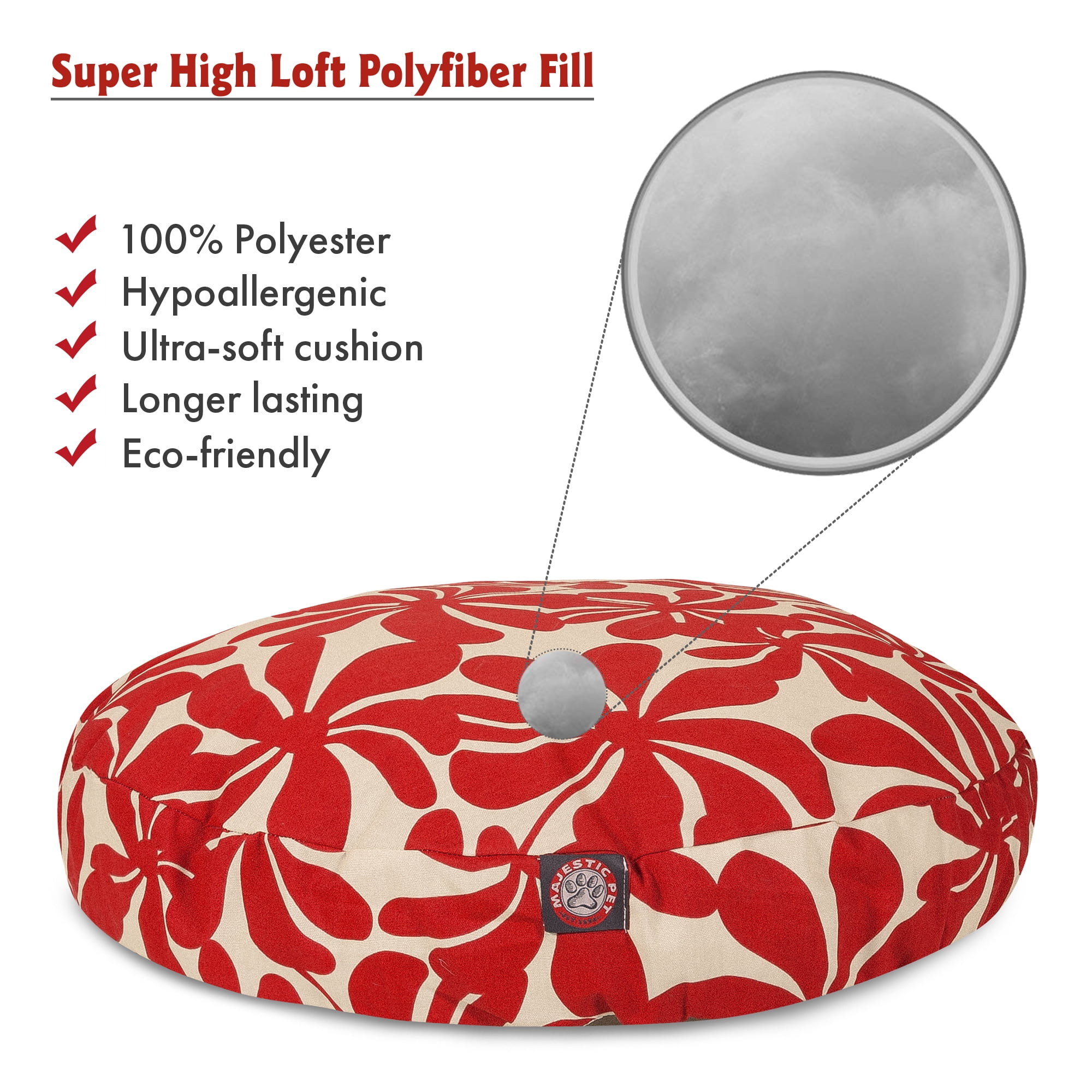Majestic Pet | Plantation Round Pet Bed For Dogs, Removable Cover, Red, Small