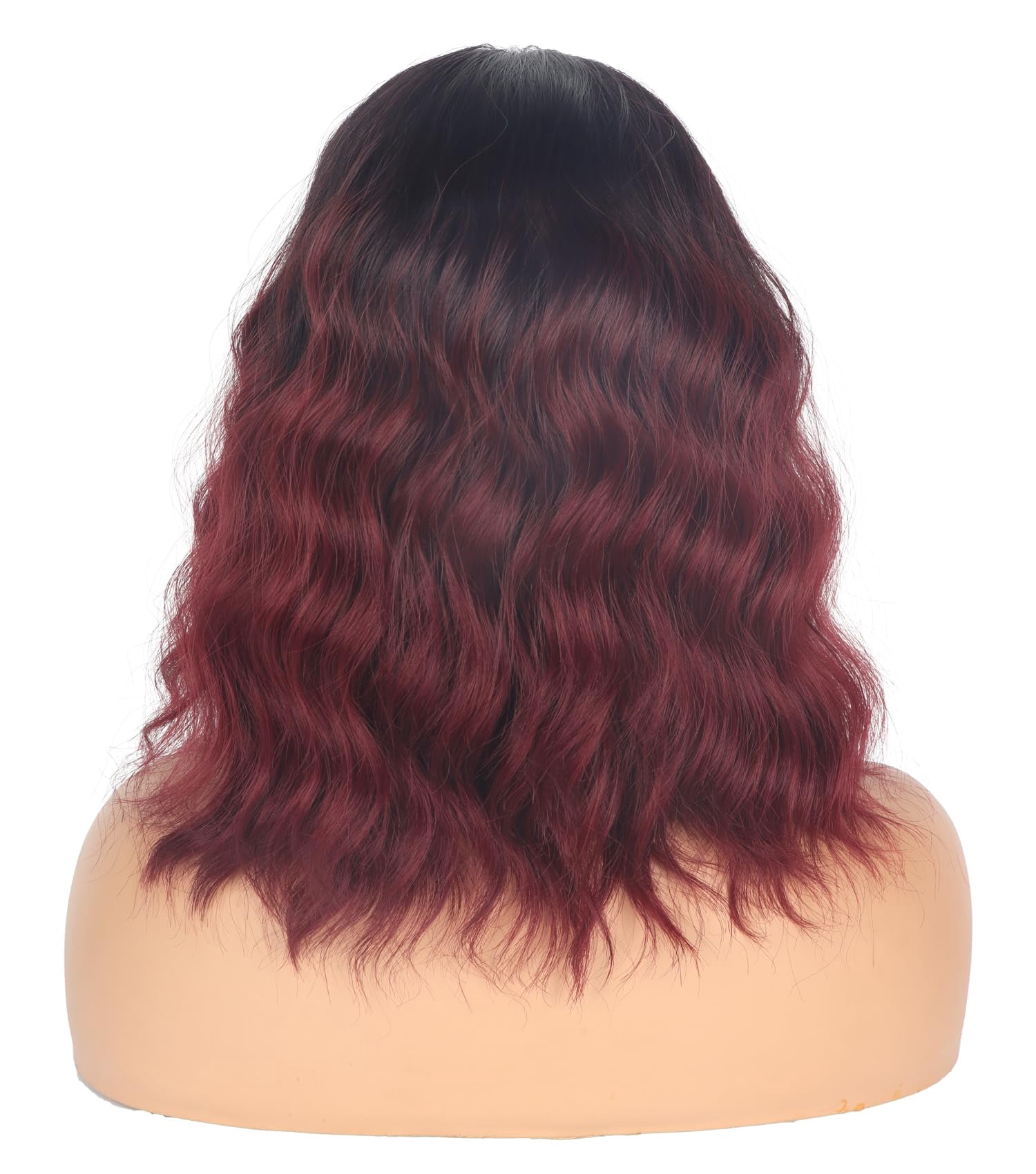 Black Headband Wigs With Brown Highlights For Women 14 Inch Wavy Heat Resistant Synthetic Soft Light Natural Looking Hair Replacement Wigs