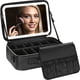 thumbnail image 1 of Bolsa de maquillaje IPOW Travel con espejo LED, 3 ajustes de luz, color negro, 1 of 8