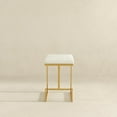 thumbnail image 3 of Filomena White Boucle Fabric Upholstered Tufted Kitchen Gold Metal Counter Stool, 3 of 9