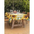 thumbnail image 4 of 52x70 Inch Outdoor Tablecloth with Umbrella Hole Zipper Rectangle Yellow Sunflower Rectangular Tablecloths Outside Waterproof Spring Floral Striped Farmhouse Patio Table Cloth Cover for Picnic Party, 4 of 8