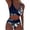 Navy, variant on Women Criss Cross Bikini Set Fashionable Floral Print Relaxed Fit 2 Piece Bathing Suit Tummy Control Summer Beach Swimsuit Blue XXL
