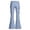 Blue, variant on Girls Casual Solid Color Flare Pants Kids Mid Waist Slim Bell Bottom Denim Trousers Soft Stretchy Streetwear Long Pants for School Daily Wear(White,9-10 Years)