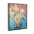 thumbnail image 3 of Stupell Industries Vivid Sea Turtle Swimming Painting Luster Gray Floating Framed Canvas Print Wall Art, Design by Ziwei Li, 3 of 6