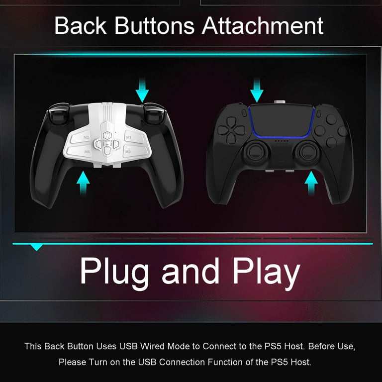 Qisuw Programable Back Paddles Attachment for PS5Dual Sense