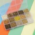 thumbnail image 3 of Rongfmy Bracelet en Perles de Verre Rondes Colorées avec Boîte de Rangement pour Bricolage Doré, 3 of 6