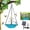 B002- Blue (With Blue Buckle), variant on Solar Water Fountain Outdoor Garden, Hanging Bird Bath Set, Purple Resin Basin, 1 Pc, Backyard Bird Watering Station