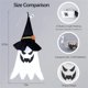 thumbnail image 3 of Decoraciones de Halloween para Colgar Al Aire Libre, Sombrero de Fantasma Brillante Iluminado, DecoracióN de Halloween, Adornos Exteriores para Interiores para Patio (3 Uds), 3 of 5