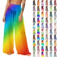 thumbnail image 1 of Pincandy Women's Cover Up Pants Sheer Sarong Coverups Summer Boho Beach Pant Elastic Waist Palazzo Cover Up Pants, 1 of 7