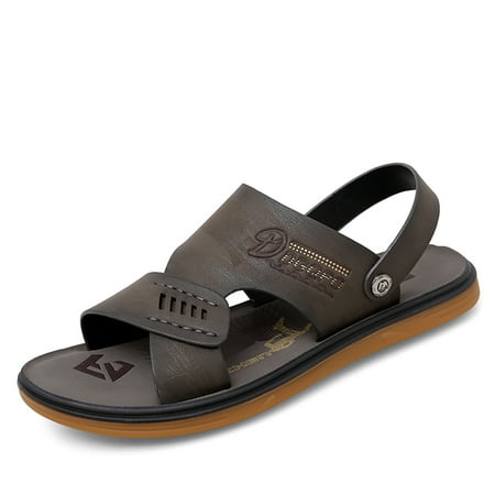 

Engtoy Men s Soft Leather Fashion Sandals for Hiking Walking Beach Treads Water Outdoor