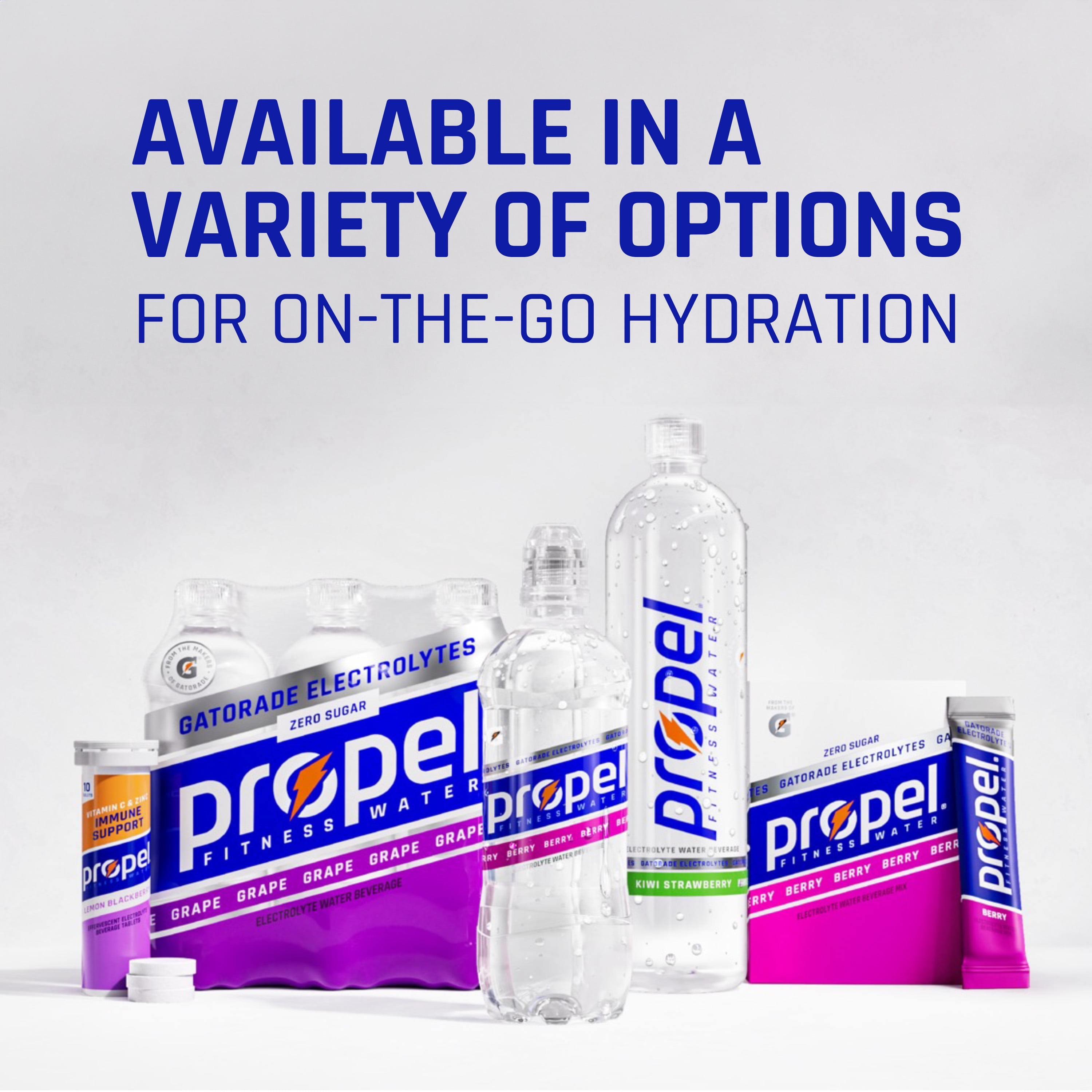 Propel Drink Mix Tablets, Variety Pack, 1.5 oz, 40 count