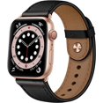 thumbnail image 1 of Compatible con Apple Watch Band 41 mm 40 mm 38 mm, correa de repuesto de cuero genuino para iWatch Ultra SE2 SE Series 8 7 6 5 4 3 2 1 (negro), 1 of 5