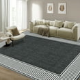 thumbnail image 2 of HOMERRY Washable Large Rug for Living Room 8' x 10' Geometric Print Modern Bordered Soft Non-Slip Indoor Carpet, Black, 2 of 5