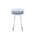 thumbnail image 2 of ACME Sonria Round Wooden End Table with 1 Compartment in White and Natural, 2 of 5