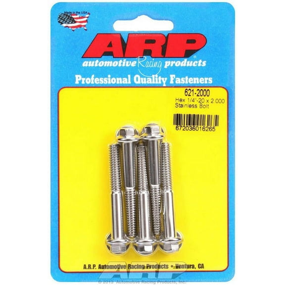 ARP Universal Bolt 1/4-20" Thread 2.000" Long Stainless 5 pc P/N 621-2000