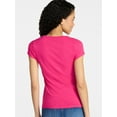 thumbnail image 5 of No Boundaries Crew Neck Tee with Short Sleeves, 1 or 3-Pack, Women’s, 5 of 5