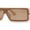 Beige - Brown, variant on Square Futurist Shield Narrow Rectangle Flat Top Plastic Sunglasses Beige - Brown
