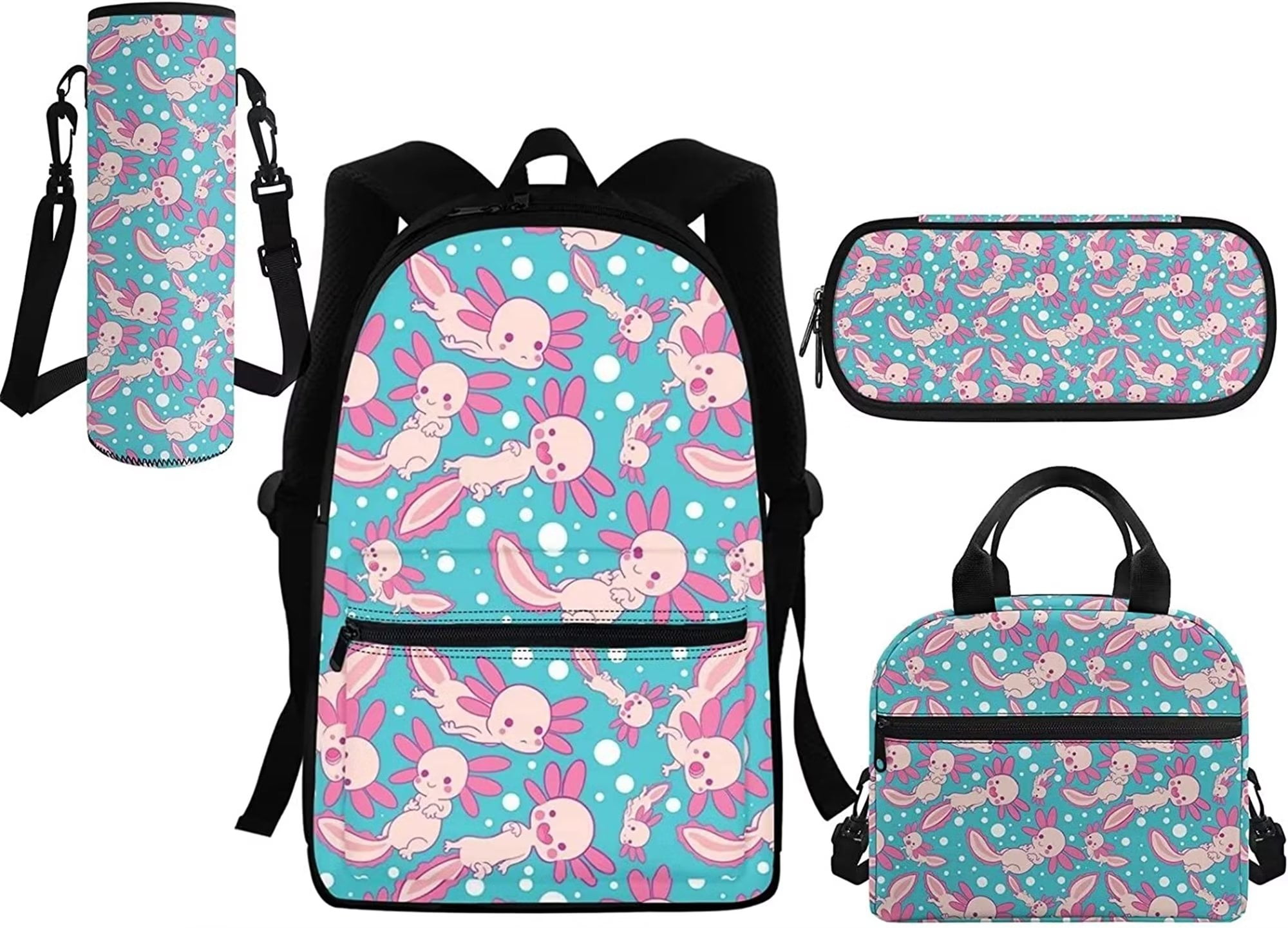 Cute Student Backpack With Sky And Unicorn Pattern