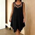 thumbnail image 7 of Blmnix Tank Dress Ladies Dresses Shift Plus Size Dresses Petticoat Black Crew Neck Midi Dresses Sleeveless Antimicrobial Protection Womens Summer Dress,XXXL, 7 of 7