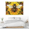 thumbnail image 3 of GOSMITH  Hippie Bee Tapestry, Soft Flannel, Sunflower Watercolor Art Tapestries Wall Hanging for Children Bedroom Living Room Decor Party Banner, 3 of 7