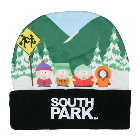 South Park Beanie Cartman Kenny Stan Kyle Sublimated Embroidered Knit Beanie Hat Cap