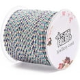 thumbnail image 3 of 1 Roll 21.8 Yards(20m) 1.5mm 4-Ply Polycotton Cord Bead Thread 4-Ply Polycotton Cord Handmade Macrame Rope with Gold Wire Stringing Materials for DIY Bracelets Necklace Jewelry Making Colorful, 3 of 4